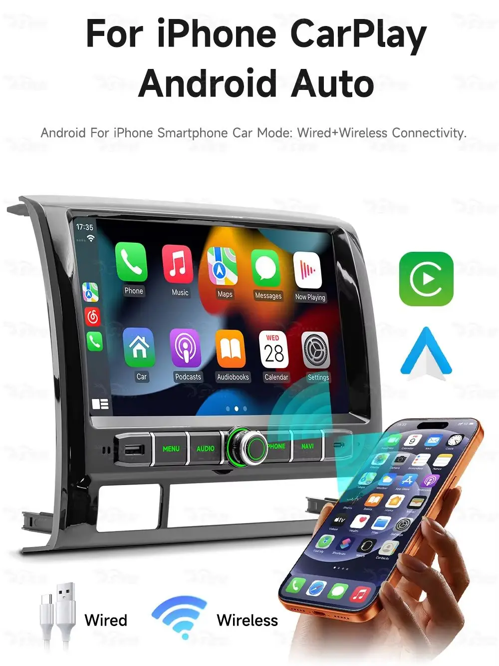 Car Multimedia Player Stereo Radio For Toyota Tacoma 2005-2015 Wireless Carplay Android Auto AM FM GPS Navigation FM Head Unit