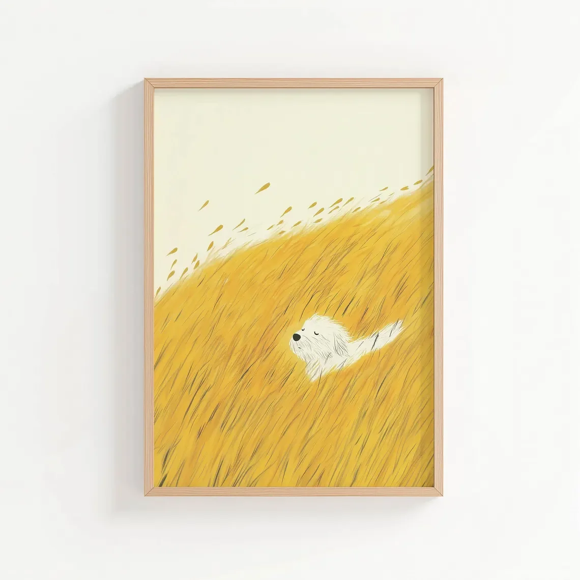 1 pieza de impresión artística decorativa sin marco, impresión de Breezy Dog in Nature, obra de arte imprimible para habitación infantil, decoración colorida para guardería, decoración infantil B