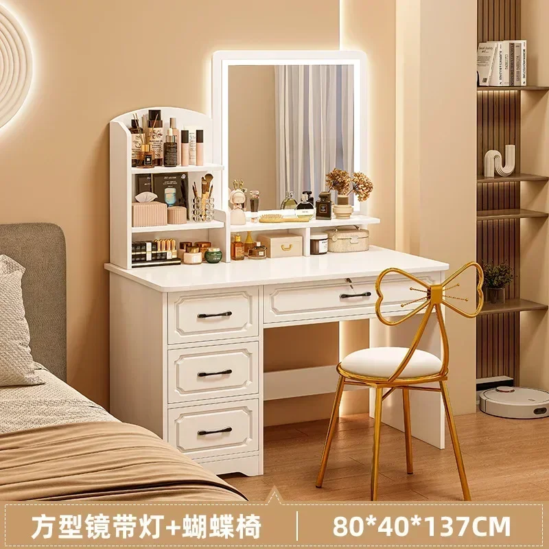 Makeup Lacquer Dressing Table Drawer Box Mirrors Dressing Table Cabinets Living Room Penteadeira Bedroom Toiletries Furniture