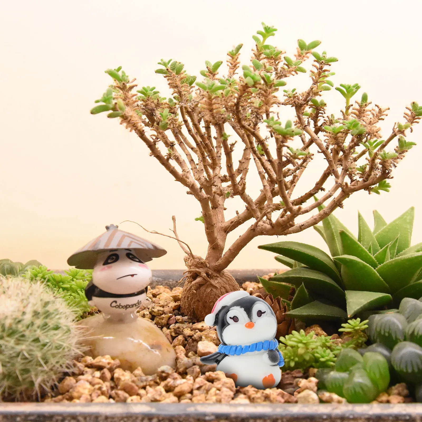 

3Pcs Mini Penguins Craft Lovely Xmas Adorns for Desktop Party Photo Prop Indoor Outdoor Holiday Decoration Set