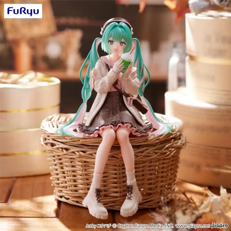 Felyu original hatsune miku outono data rosa macarrão rolha anime figura de ação brinquedos para meninos meninas crianças presentes aniversário