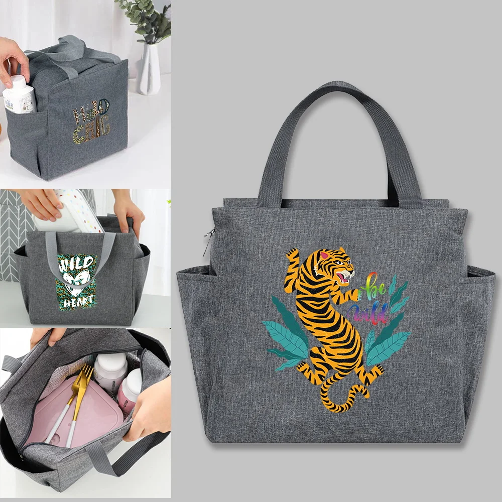 

Wild Series Multifunction Insulated Lunch Bags Portable Dinner Box Bag New School Picnic Large Capacity Thermal Cooler Food Pack