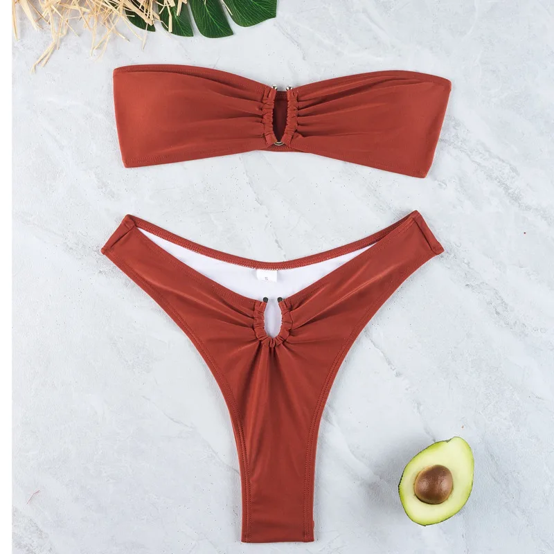 

New Sexy Bikinis Solid Swimsuits Women's Swimwear Push Up Female Beach Swim Wear Bathing Suits Brazilian Bikini Set Pool Bather