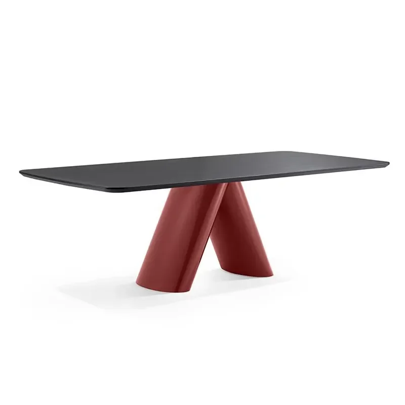 Customizable Italian Marble Rectangular Dining Table Modern V-Shaped Stone for Kitchen New Design for Dining Room