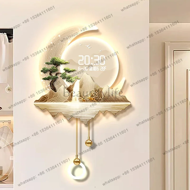 PG Modern Luxury Clock Wall Minimalist Simple Fashion Creative Design Luminous Wall Watch Aesthetic Led Wanduhr Room Decorations