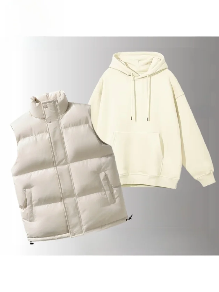 

Yuzhao Lin Winter Warmth Hooded Jaet Vest Layering Men's Faion Polyester Fiber Bal American Sle Vest