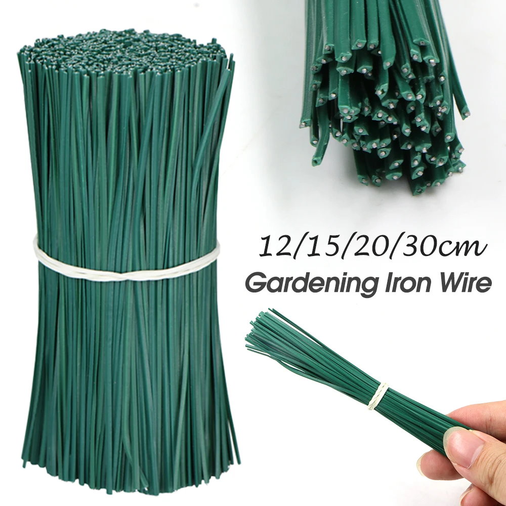 100PCS Oblate Gardening Cable Ties Reusable Oblate Iron Wire Twist Tie for Home Garden Flower Plant Climbing Vines Fix Strings