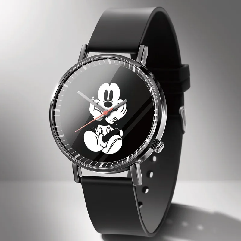 Disney Mickey Minnie Mouse Girl  Boy Children\'s Kids Watch Women Cute Male Female Couple Wrist Watches Birthday Gifts