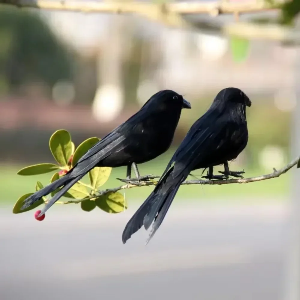 Simulation Black Bird Raven Model Artificial Crow Animal Photo Prop Holiday New Halloween Decor Party Supplies Home Garden Decor