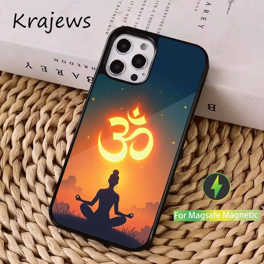 Yoga A-Aum O-Om Sports Phone Case  For iPhone 16,15,14,13,12,11,Pro,Max,Plus,Mini, Magsafe,Magnetic Wireless Charging Case