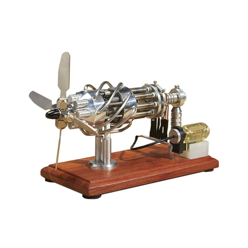 

16-Cylinder Engine Model - Double Gas Tank Stainless Steel Swash Plate Engine, Physics Experiment Kit
