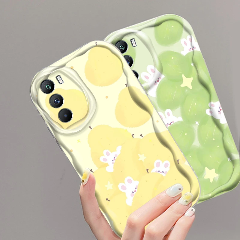 Pink Fruit Rabbit Cute For Xiaomi Mi 14 12 12T 11 Lite Poco M6 X6 X5 X4 X3 M3 F4 Pro GT NFC 5G Wave Oil Cover Phone Case