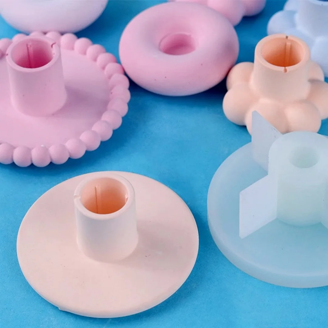 Strip Candle Holders Donut Shapes Silicone Molds Scented Candle Holders Plaster Mold Epoxy Molds