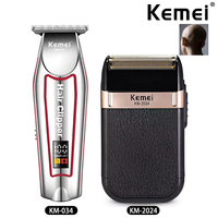 Kemei Men's Electric Hair Trimmer USB Charging Cordless Hair Clipper Reciprocating Twin Blade Beard Shaver,KM-034,KM-2024,Kit