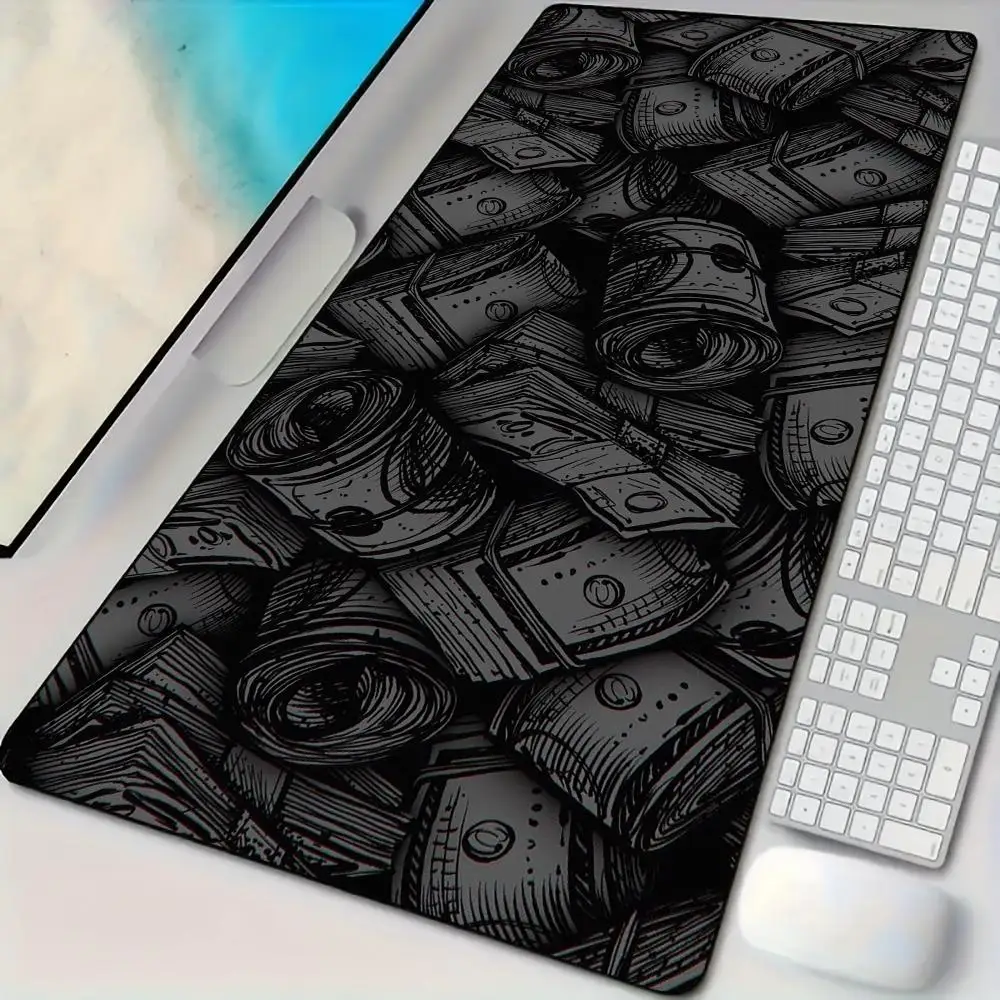 

Banknote theme design Mouse Pad Desk mat with stitched edges Natural rubber base Gaming mat suitable for office and gaming