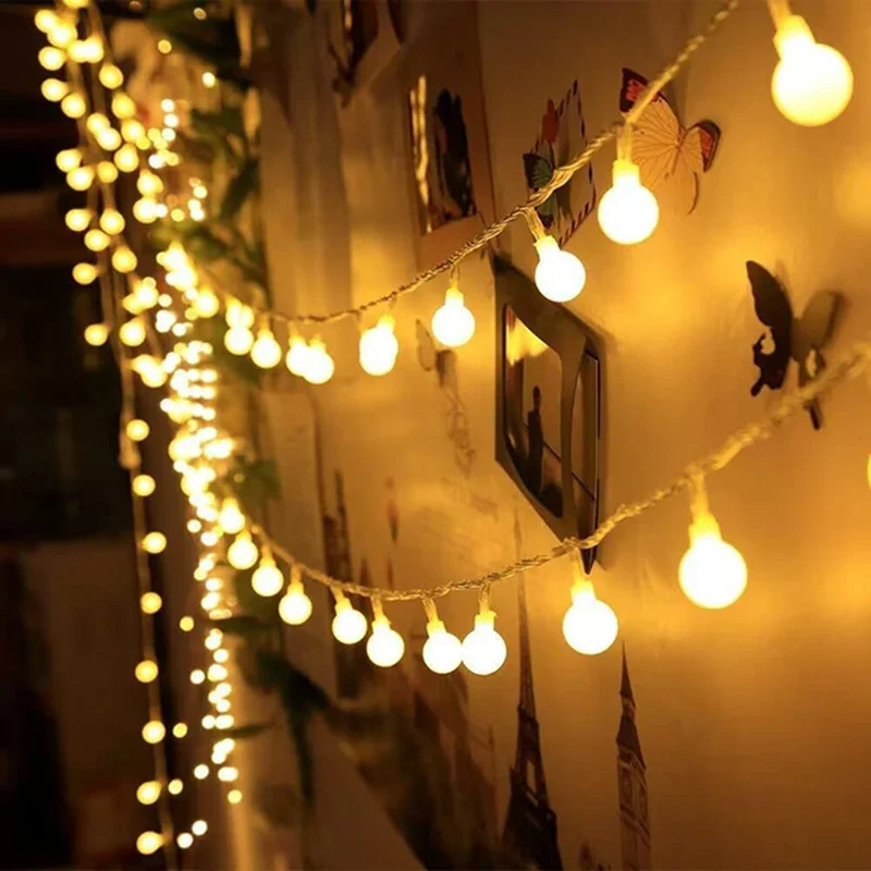 

10/20/40/80 Led Globe String Lights Battery Operated Fairy Light For Garden Christmas Wedding Party camping Atmosphere Decor