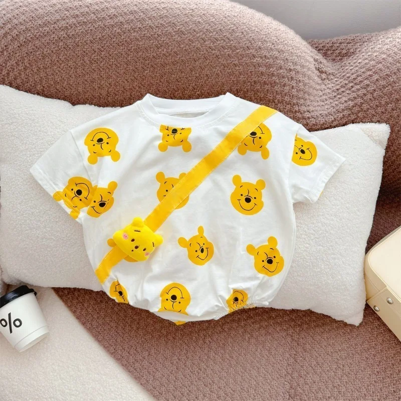 Summer Disney Winnie The Pooh Mickey Mouse Daisy Rompers Soft Cotton Photo Suit Baby Clothing Bodysuits Newborn Clothes K625-4