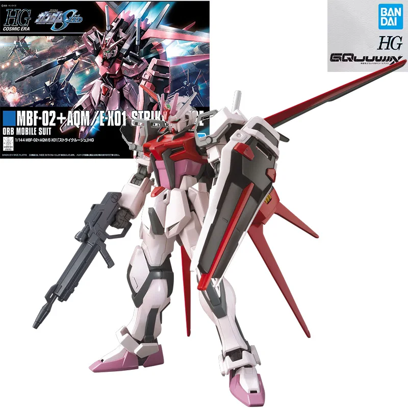 

Bandai original HG HGCE 1/144 MBF-02+AQM/E-X01 STRIKE ROUGE anime character action assembly model collection toys boy gift