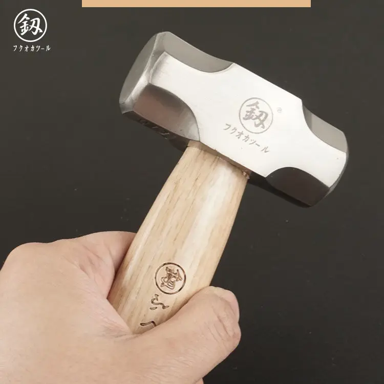 Fukuoka Sheep Horn Hammer Household Multifunctional Iron Hammer, Wooden Handle Hammer, Nail Hammer, Short Handle Mini Worker