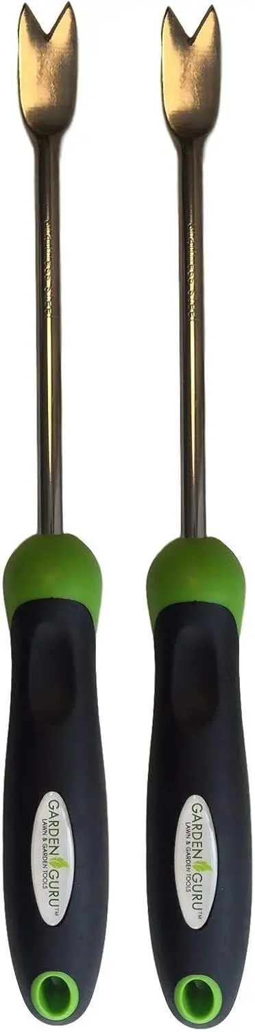 

Инструмент для удаления сорняков из нержавеющей стали с эргономичной ручкой - устойчивый к ржавчине прополочник для ухода за газоном и садом (2 шт.)