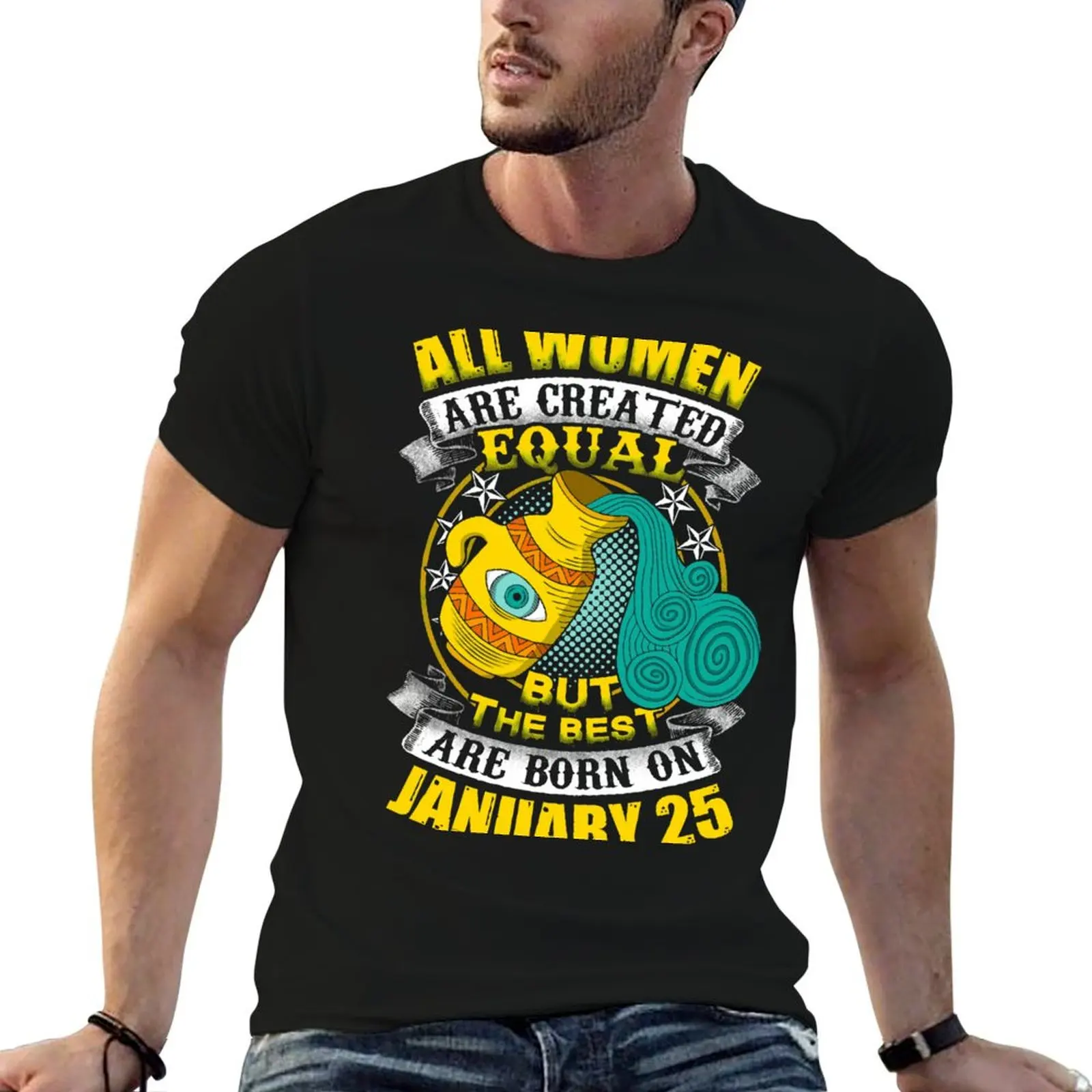 Best Women Are Born On January 25 Aquarius T-Shirt High Elasticity Sports T-Shirt