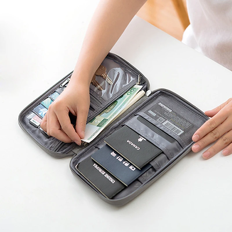 Cartera de Viaje Unisex, soporte para pasaporte familiar, accesorios de viaje, organizador de documentos a prueba de agua, estuche para