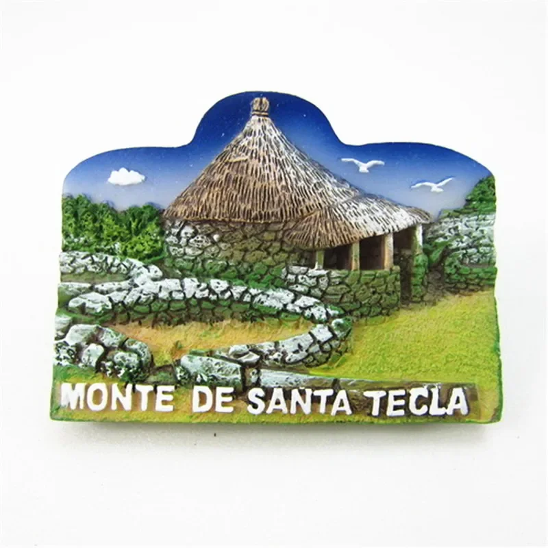 Spain Galicia Decorative Fridge Magnets Sticker Monte De Santa Tecla Round Stone House Ancient Celt Ruins Tourism Souvenirs