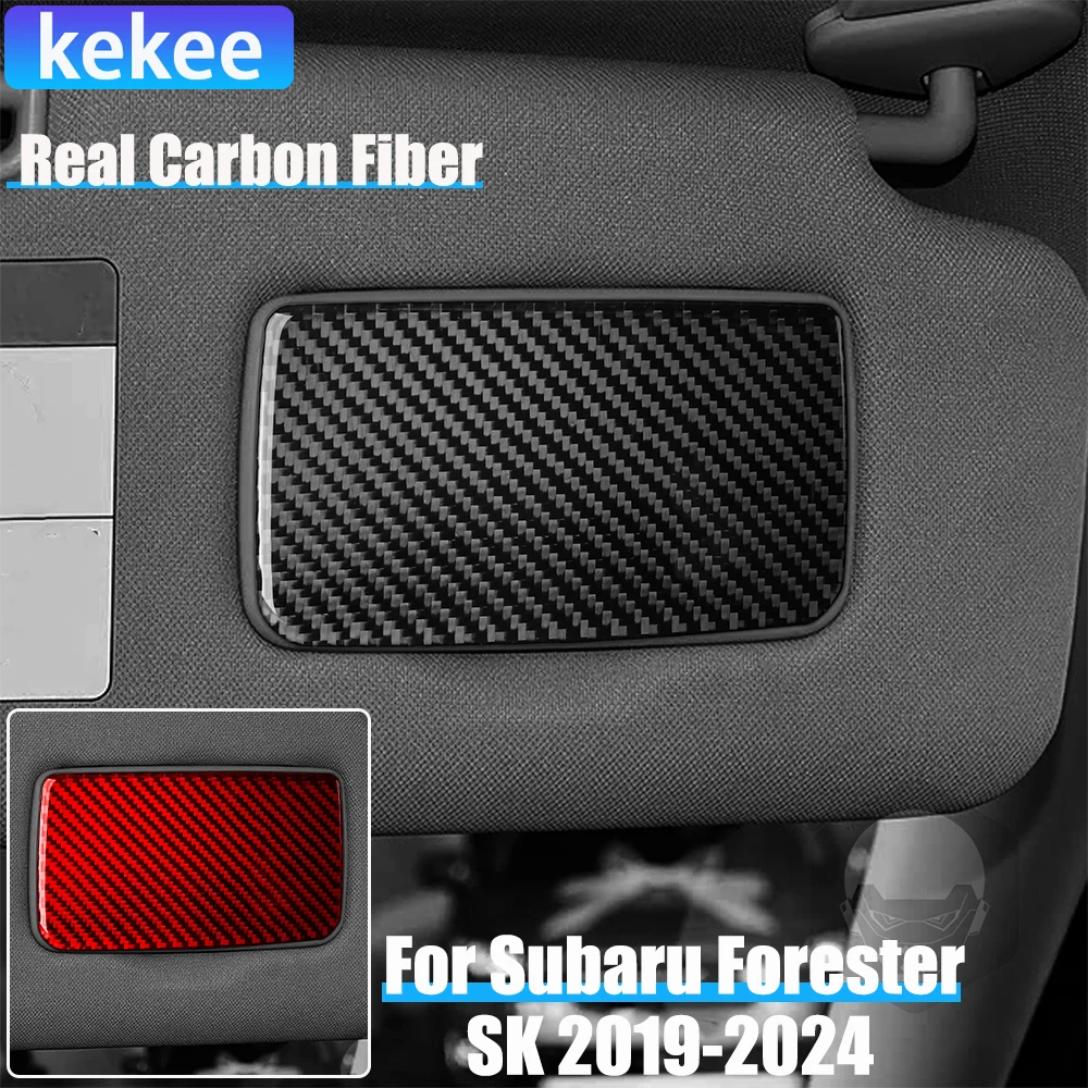 

Real Carbon Fiber Car Accessories Vanity Mirror Trim Cover Soft Sticker For Subaru Forester SK 2019 2020 2021 2022 2023 2024