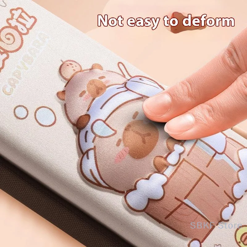 3D Cute Capybara Pencil Case Drop Resistant Waterproof Storage Box Hard Shell Decompression Pen Bag Student School Supplies