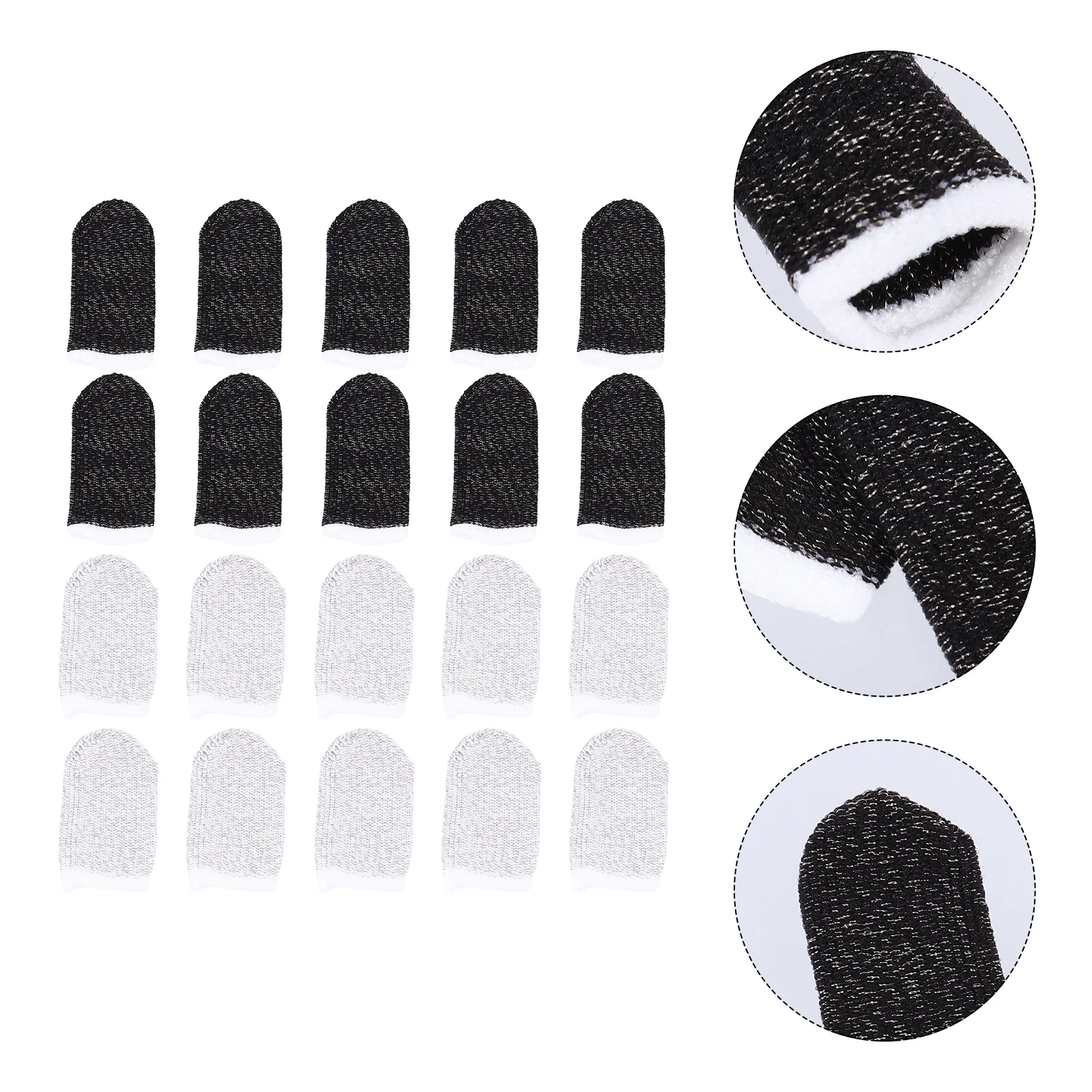 

20Pcs Elastic Mobile Game Finger Sleeves Breathable Anti-Sweat Touchscreen Finger Covers Thumb Sleeve Phone Game Accessories