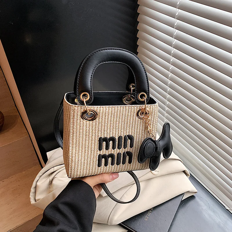 

Плетеная пляжная сумка, сумка-кроссбоди в стиле бохо 2026, трансформируемая сумка через плечо с верхней ручкой для отпуска, повседневного использования и элегантного образа