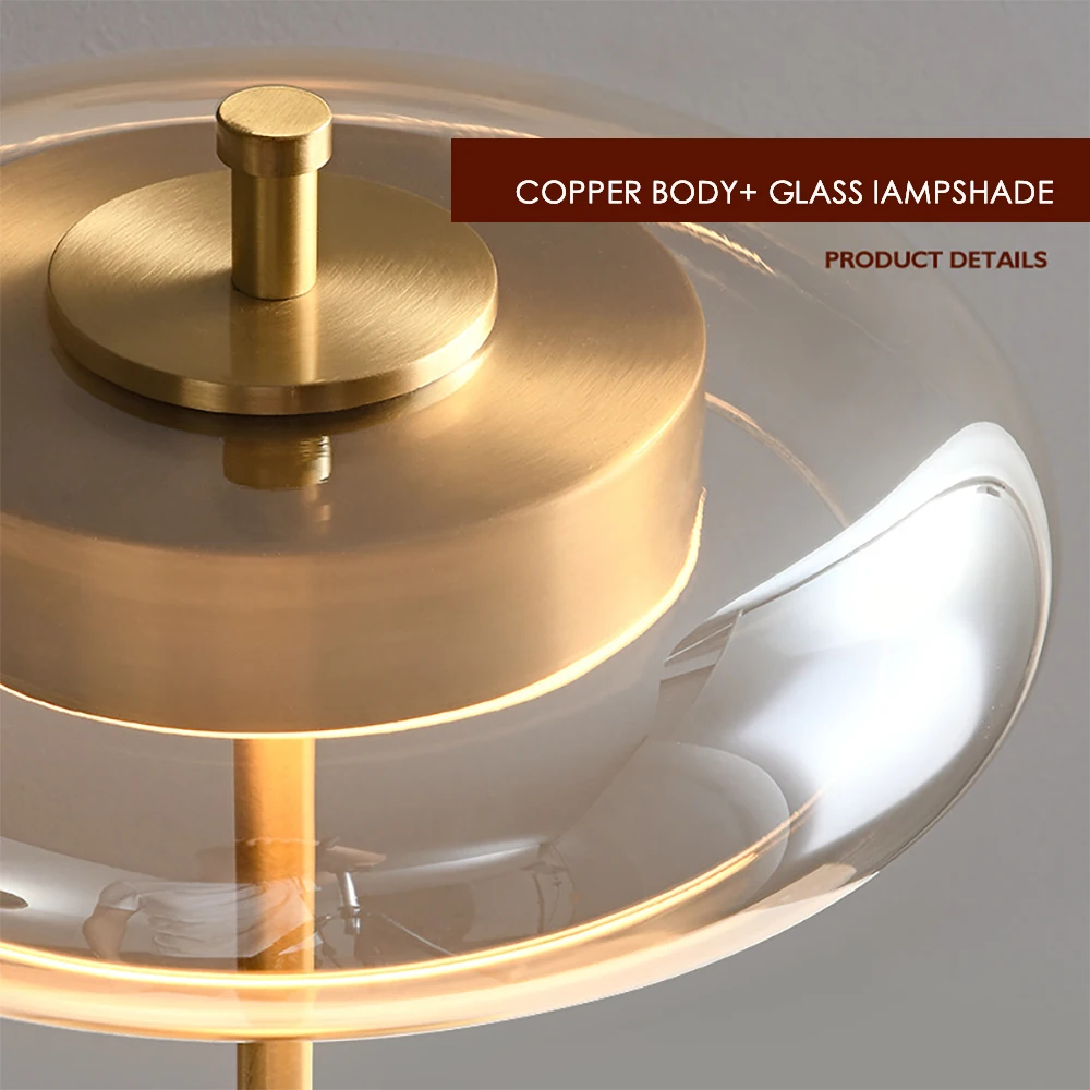 Vintage Walnussholz Tisch lampe Luxus LED Messing Lampe Gold Kunst Pilz Licht für Schlafzimmer Wohnzimmer Studie Nachttisch lampen