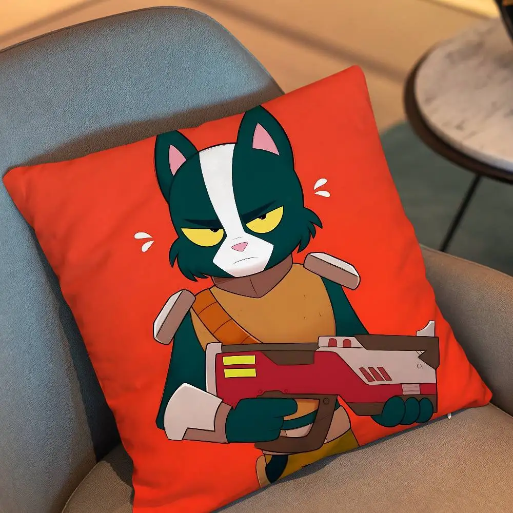 black Avocato cat Final Space Pillow Case Square Double-Sided Printing Short Plush Sofa Cushion Cover Bedroom Bedside Pillow