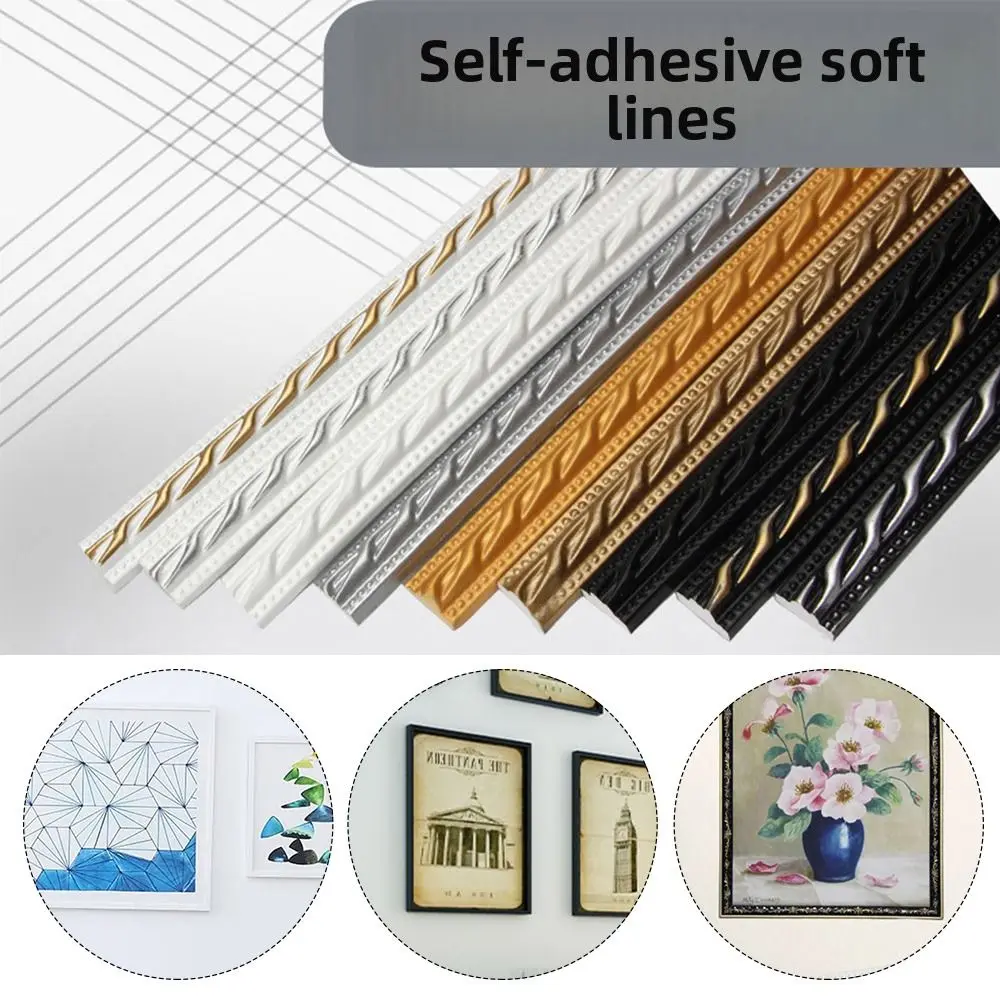 12x6mm/20x10mm Self-adhesive Line Trim Faux Embossed 1M Length Decorative Edge Strip Soft Line Imitation Gypsum