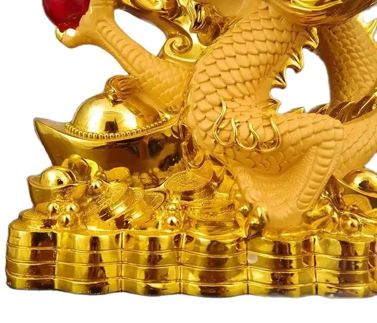 2024year Resin dragon bead handicraft furnishing articles Prosperous home decoration decoration mascot Fengshui statue