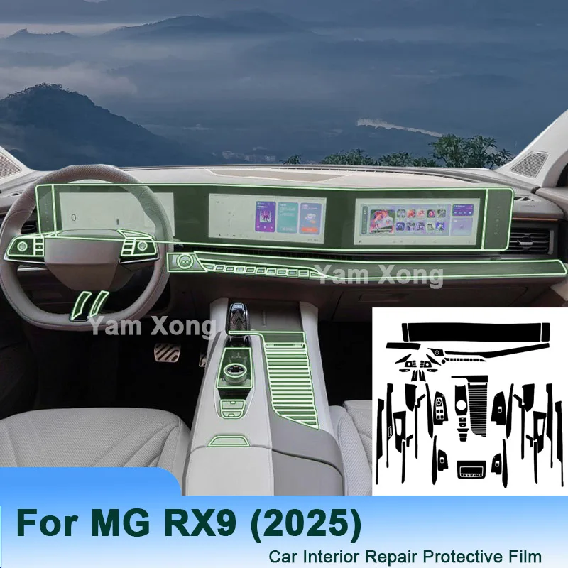 Car Interior Stickers For MG RX9 (2025) Car GPS Navigation LCD Screen TPU Protective Film  Protector  Cover Decoration