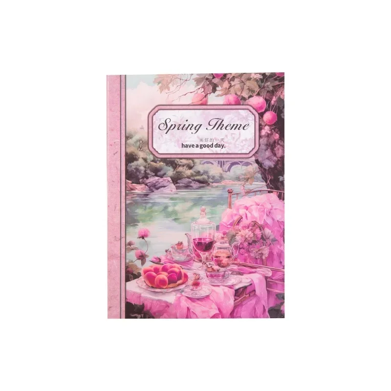 30Sheets Material Book Four Seasons Flower Base Decoration Spring Handbook Writing Notebooks Scrapbook cut 140*100MM