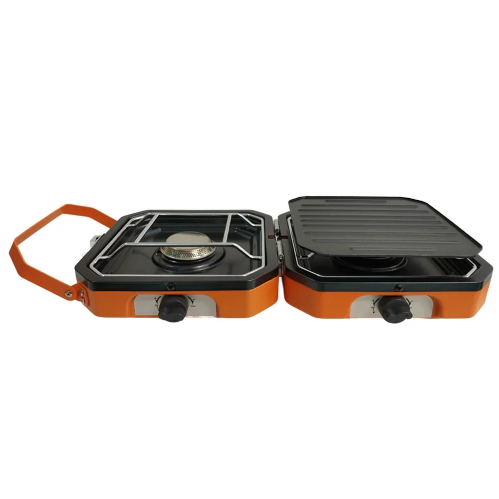 2024Portable Mini Indoor-Outdoor Foldable Stove For BBQ Two Steel And Stainless Steel Material Net Type Gas Stove For Camping