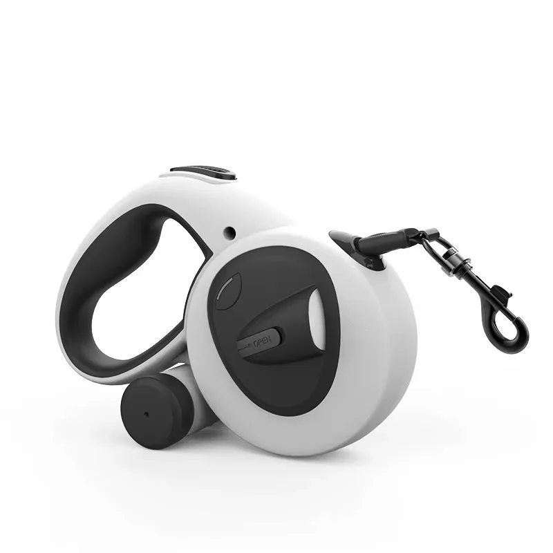 

Высококачественный выдвижной поводок для собак длиной 5 метров, выдерживающий нагрузку до 50 кг, с подсветкой, новый дизайн, с держателем для пакетов для экскрементов