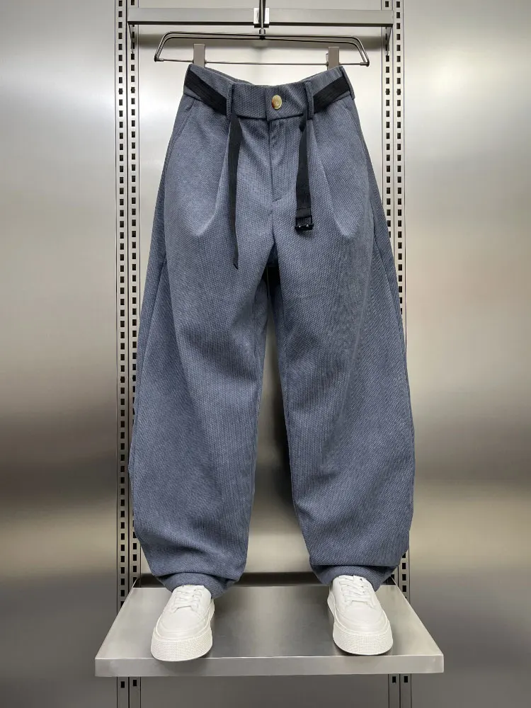 

Men's Autumn Winter Fce Lined Color Corduroy Straight Leg Casual Pants Loose Fit American Retro Long Trousers