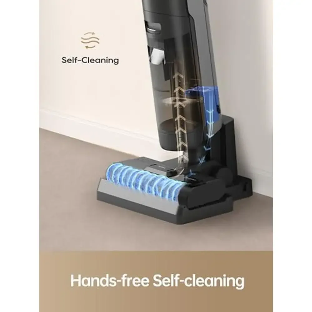 เครื่องดูดฝุ่นถูพื้นแบบเปียกแห้งไร้สาย 16kPa การดูดทรงพลัง การทําความสะอาดอัตโนมัติอัจฉริยะ การอบแห้งด้วยลมร้อน