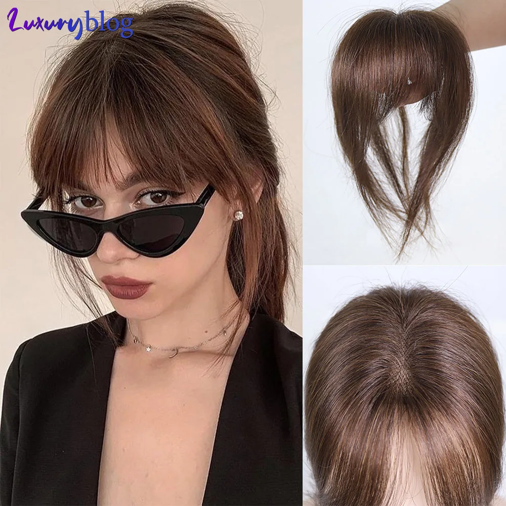 الانفجارات ثلاثية الأبعاد شعر الإنسان غير مرئية سلس الفرنسية Wispy الهواء الانفجارات البني العلوي هامش مع المعابد هيربيسي للنساء توبر #1