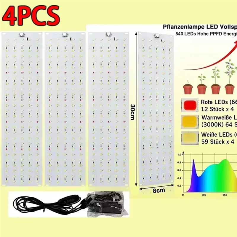 ABKS-LED Plant Growth Lamp Full Spectrum Dimmable Timer Plant Lights For Indoor Plants Rack US Plug