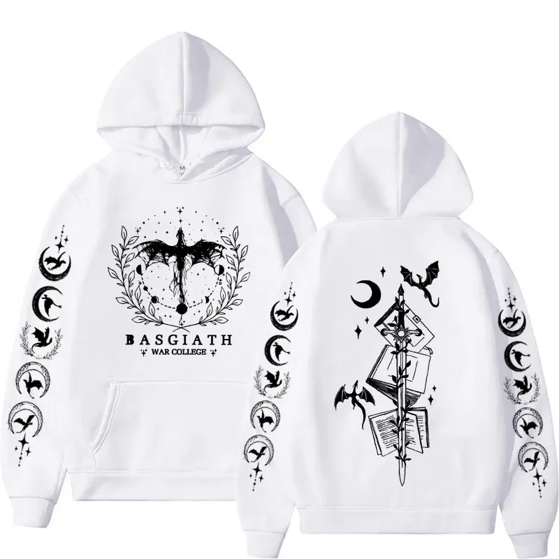 

Basgiath war college double sided hoodie fourth wings men women fashion gothic y2k sweatshirt casual pullover hoodies streetwear