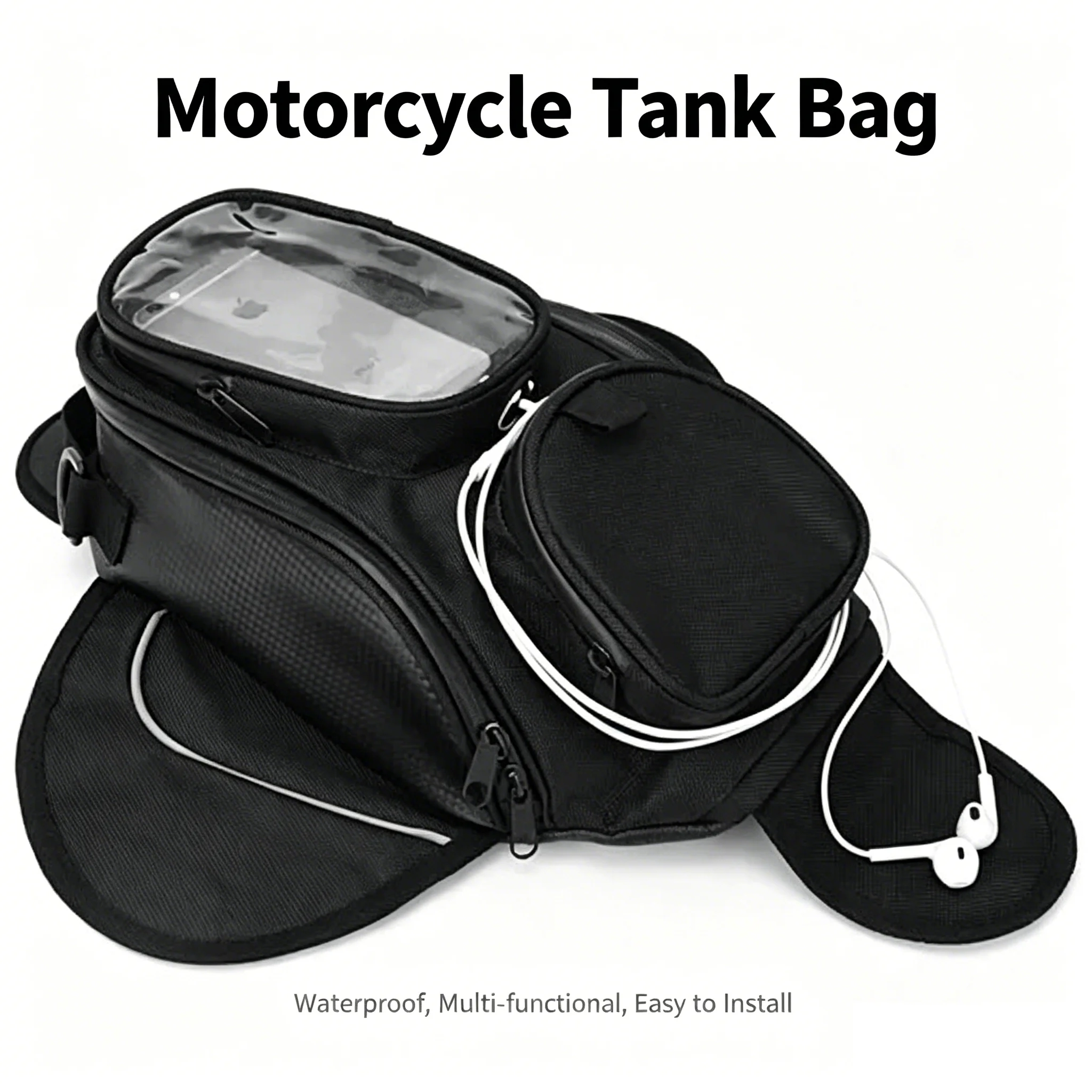 Motorcycle Magnetic Fuel Tank Bag Waterproof Touchscreen Phone Navigation Backpack Large Capacity Outdoor Riding Gear