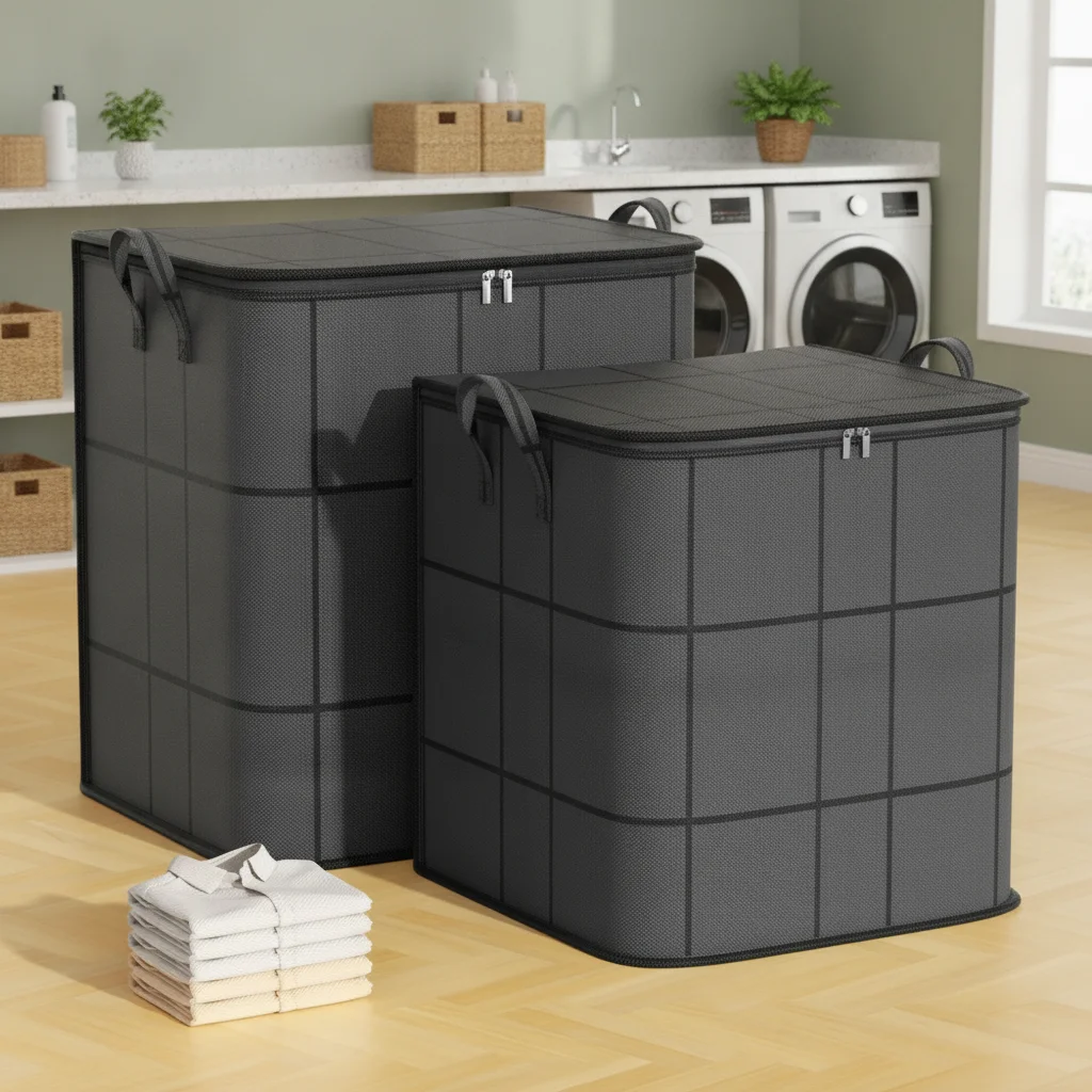 High Quality Foldable Clothes Storage Bins with Durable Handle Large Capacity Quilt Storage Bag Clothes Organizer Multifunction