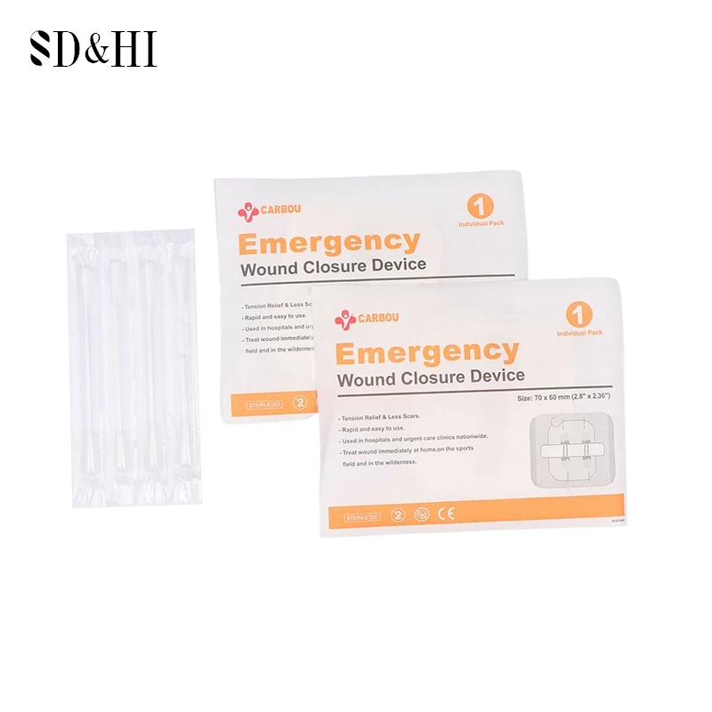 1Box 6x7cm Zipper Band-aid Painless Wound Bandage Closure Device Suture-free Wound Dressing Patches Zip Suture Band Aid