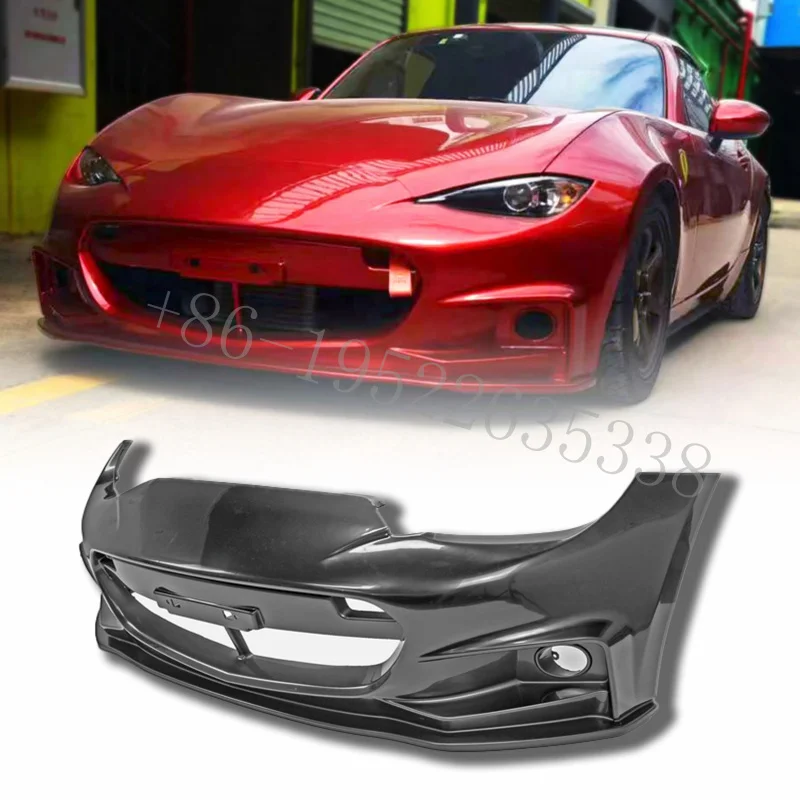 for Mazda High Quality ABS Material New Front Bumper with Exhaust Cut-Outs  MX5 ND Miata AE Type-Bolt-On Easy Installation