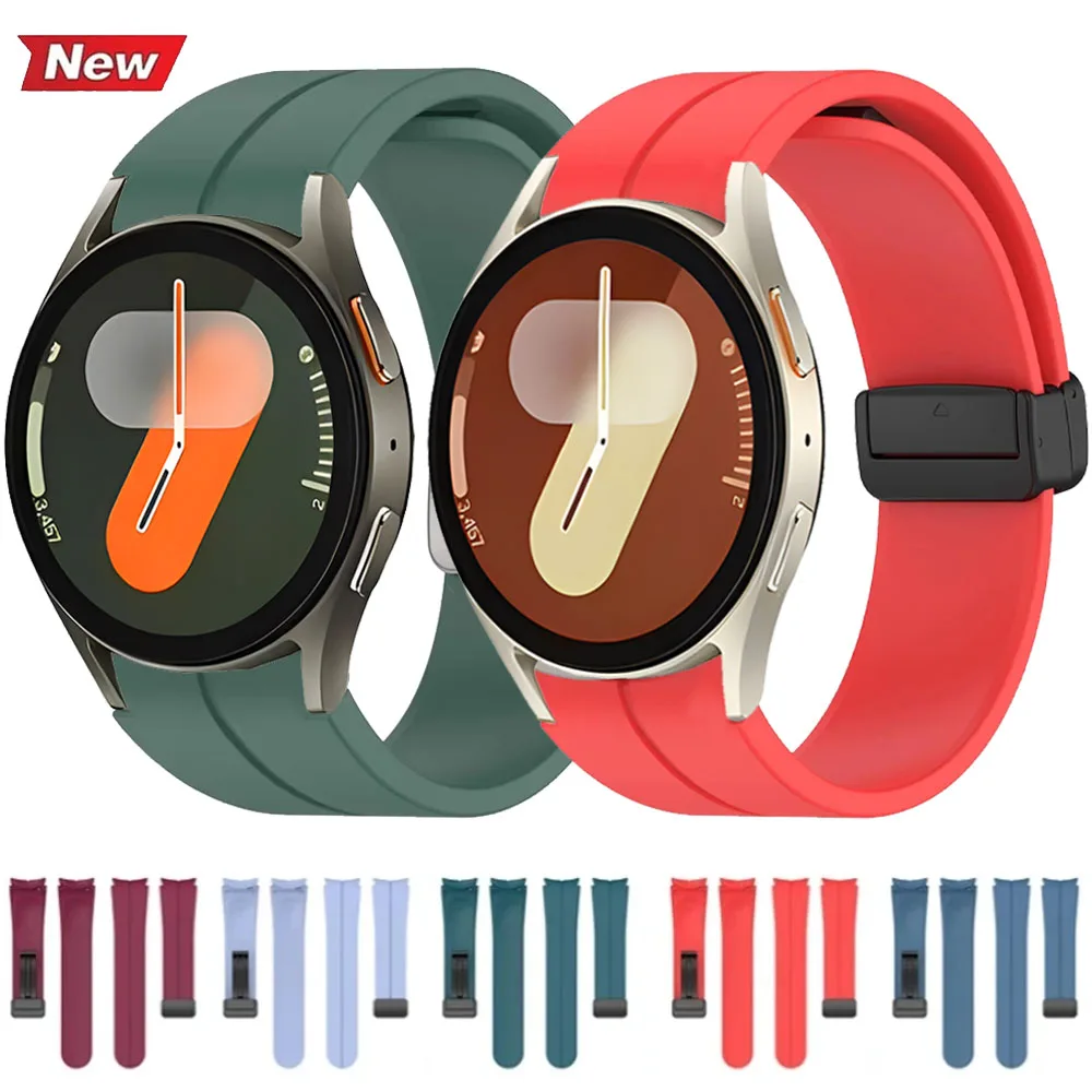 Silikonarmband für Samsung Galaxy Watch 7/6/5/4 40mm 44mm 5 Pro 45mm Magnetisches Armband Correa für Watch 6 Classic 47mm/43mm Band