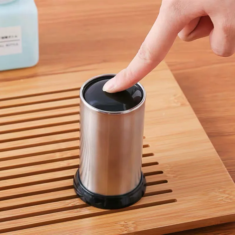 Stainless Steel Toothpick Press Box Stand Creative Storage Containers Holder Automatic Spring Cover Kitchen Organizer Boxes